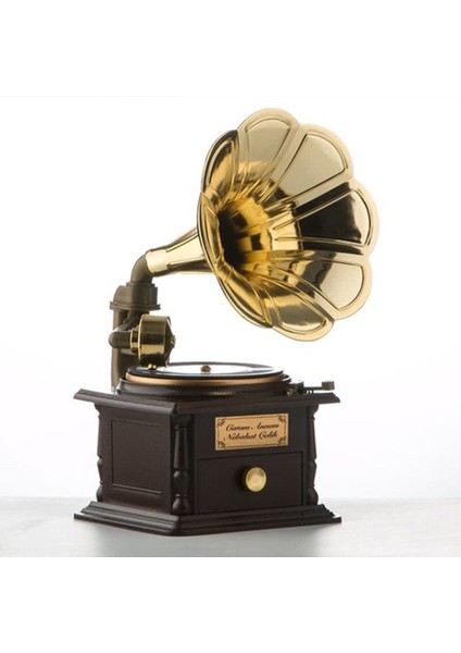 Sevgiliye Hediye Isim Yazılı Nostaljik Müzik Kutusu Gramofon