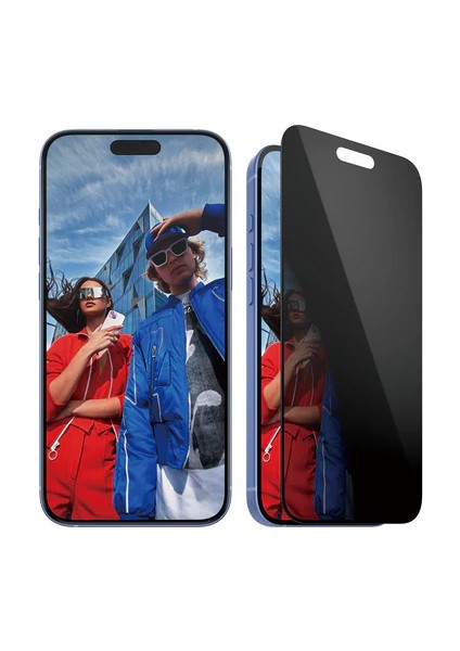 IPHONE16 Plus/ 15 Plus Aluminyum Çerceve Uwf Privacy (Hayalet) Ekran Koruyucu modelleri