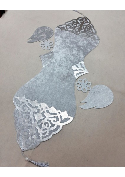 Kadife 5 Parça Masa ve Sehpa Örtüsü, Gri, Şık ve Zarif Tasarım fiyatları