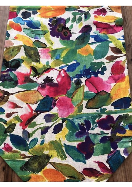 Suluboya Renkli Yapraklar Desenli Runner modelleri