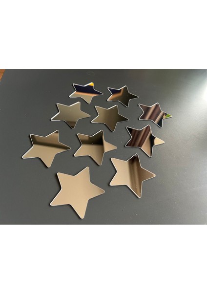 Yıldız Desenli Pleksi Duvar Süsü, 7cm, 100 Adet, Videolu Gösterim indirimleri