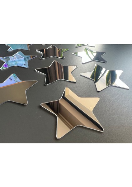 Yıldız Desenli Pleksi Duvar Süsü, 7cm, 100 Adet, Videolu Gösterim