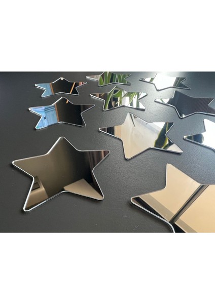Yıldız Desenli Pleksi Duvar Süsü, 7cm, 100 Adet, Videolu Gösterim