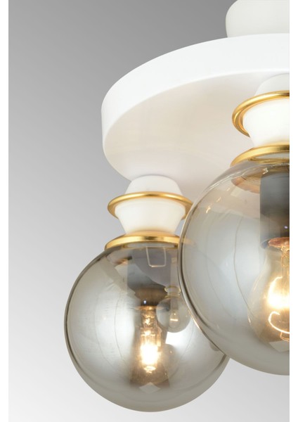 Şık Beyaz 3'lü Cam Top Plafonyer Aşağı Bakan Lüks Avize fırsatları