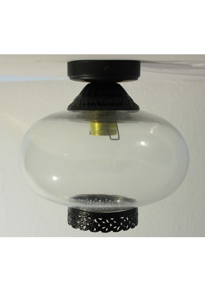 Siyah Camlı Metal Tavan Avizesi, Şık ve Modern Aydınlatma, E27 Uyumlu, Sabit Tasarım modelleri