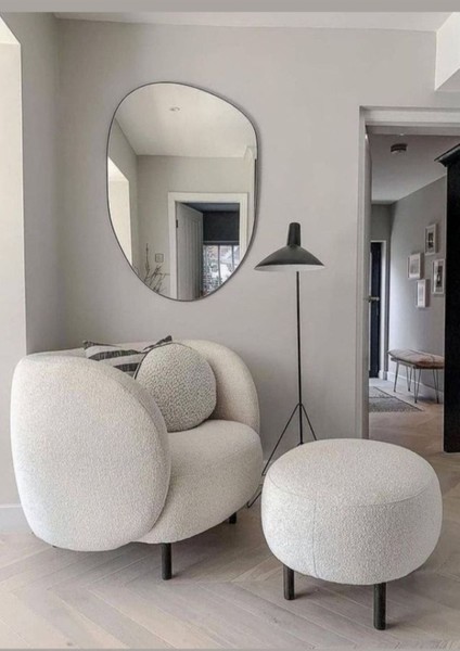 Şık Asimetrik Dekoratif Ayna, Konsol ve Dresuar Için, Siyah Renkli modelleri