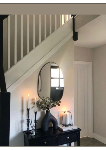 Şık Asimetrik Dekoratif Ayna, Konsol ve Dresuar Için, Siyah Renkli