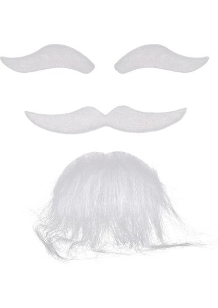 Nessiworld Beyaz Renk Kendinden Yapışkanlı Takma Sakal Bıyık ve Kaş Seti fırsatları
