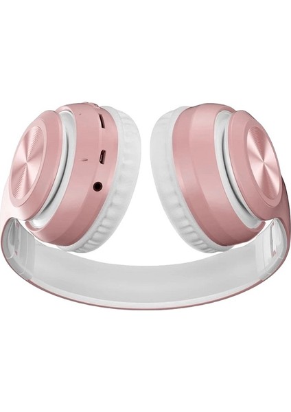 P68 Mikofonlu Sd Kart Girişli Fm Radyolu Bluetooth 5. 0 Kulak Üstü Kulaklık Pembe modelleri