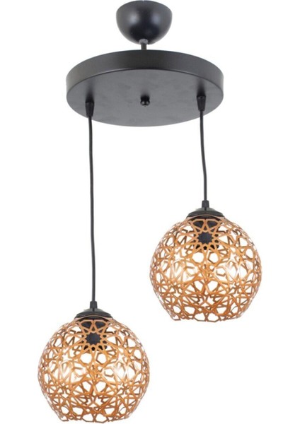 El Işlemeli Metal Sarkıt Avize, Osmanlı Tarzı, Şık ve Rustik Dekoratif Aydınlatma