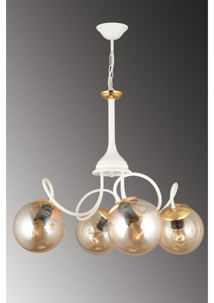 Beyaz 4'lü Bal Glop Camlı Modern Şık Asma Avize fiyatları