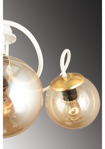 Beyaz 4'lü Bal Glop Camlı Modern Şık Asma Avize fırsatları