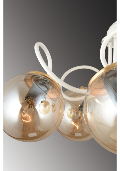 Beyaz 4'lü Bal Glop Camlı Modern Şık Asma Avize indirimleri