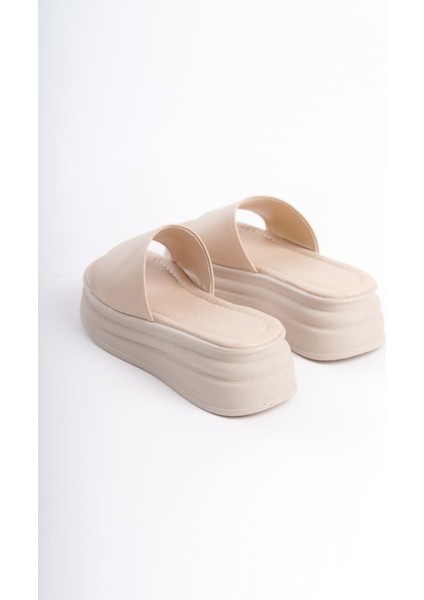 Lıana Düz Topuklu Kalın ve Ortopedik Taban Kadın Terlik Kt Krem fiyatları