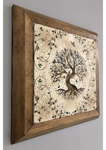 Renkli Hayat Ağacı Doğaltaş Tablo 28X28 Cm, Şık ve Anlamlı Hediye Seçeneği fiyatları