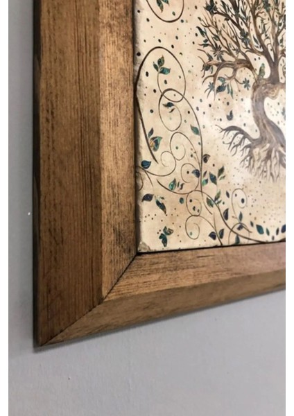 Renkli Hayat Ağacı Doğaltaş Tablo 28X28 Cm, Şık ve Anlamlı Hediye Seçeneği fırsatları