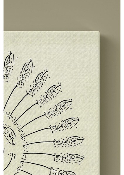 Bej Renkli 35 Besmele Kanvas Tablo, Şık ve Sıcak Dekorasyon Parçası fırsatları