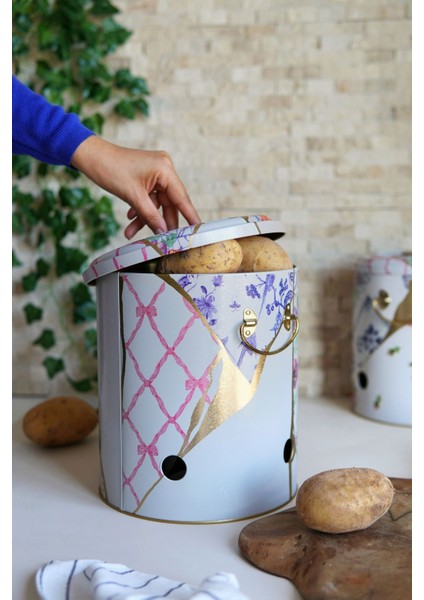 Desenli Patateslik ve Sebzelik, Şık ve Pratik Saklama Çözümü