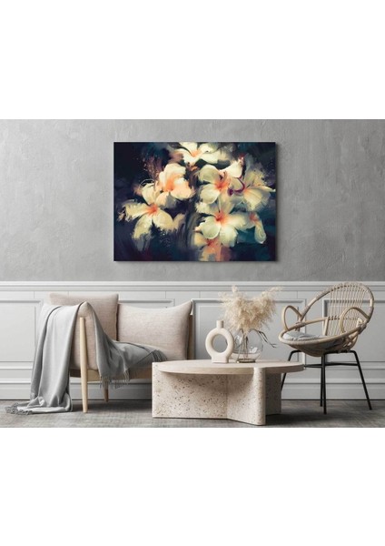 Renkli Çiçek Desenli Kanvas Tablo, Sanatsal ve Canlı Dekorasyon Parçası