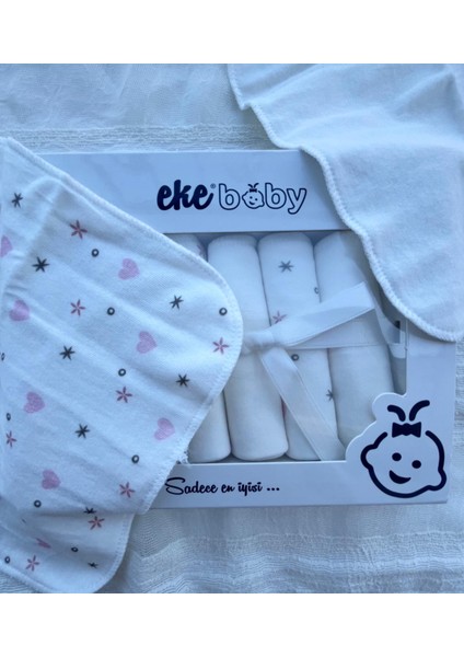 Bebek Ağız Silme Mendili & Yeni Doğan 6'lı Mendil & Penye Desenli - Kutulu 20X20