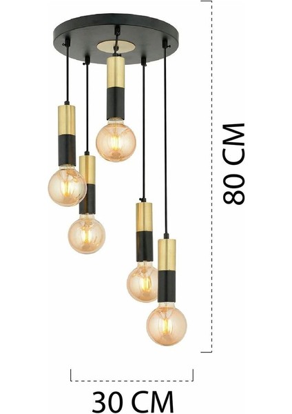 Modern 5'li Metalik Sarkıt Avize, Genç Odası, Mutfak ve Salon Için Şık Aydınlatma modelleri