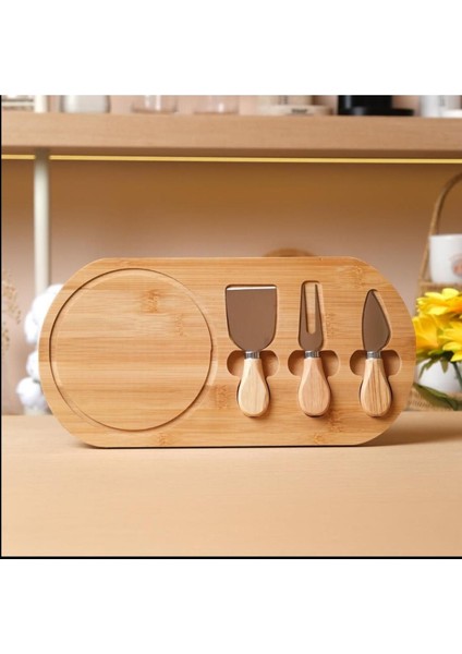 Bambu Peynir Sunum Tabağı ve Kesme Tahtası Seti, 18X36 Cm, Kahverengi fiyatları