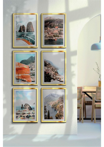 Modern Sahil Temalı Çerçeveli Duvar Sanatı, Ev Dekorasyonuna Şıklık Katar