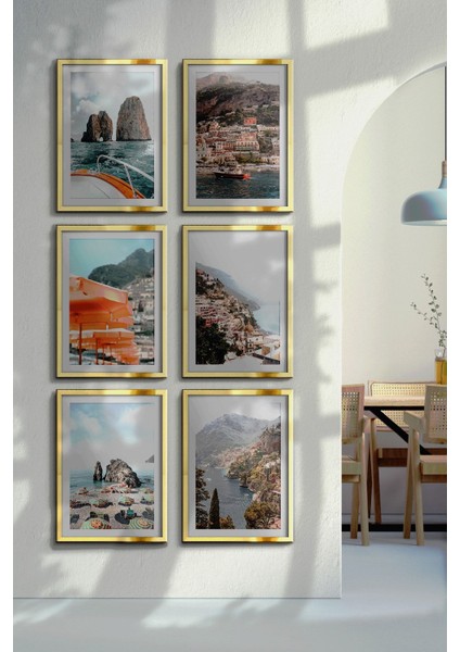 Modern Sahil Temalı Çerçeveli Duvar Sanatı, Ev Dekorasyonuna Şıklık Katar fiyatları