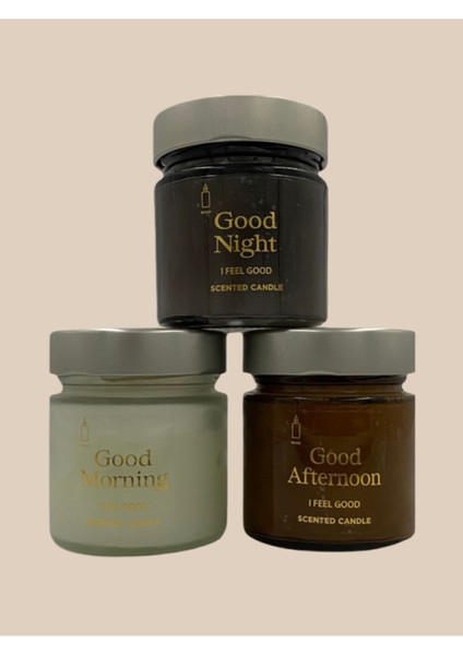 Renkli 3'lü Koku Seti - Kahve, Tarçın, Vanilya Kavanoz Mumleri