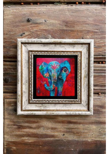 Renkli Taş Çerçeveli 20X20CM 4'lü Set, Şık ve Zarif Dekoratif Tablo fırsatları