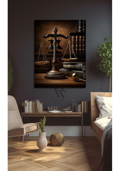 Çok Renkli Adalet Terazisi Kanvas Tablo AR040752, Şık ve Modern Dekorasyon Için Ideal
