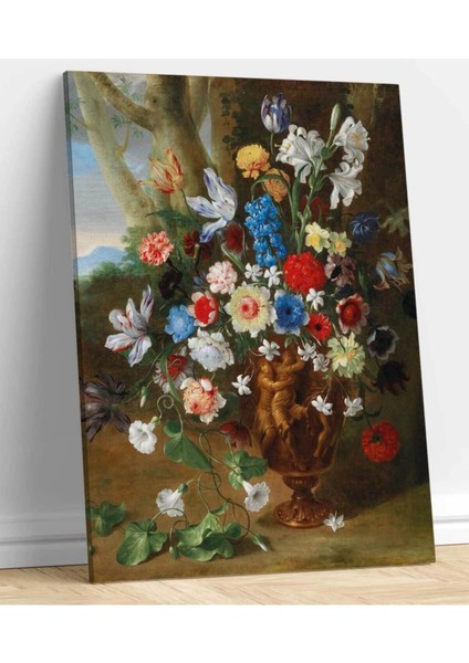 Canlı Renklerle Natürmort Çiçek Kanvas Tablo, Dekoratif Sanat Eseri