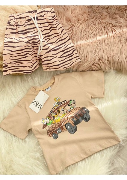 Erkek Çocuk 3-8 Yaş Arabalı Şortlu Takım modelleri