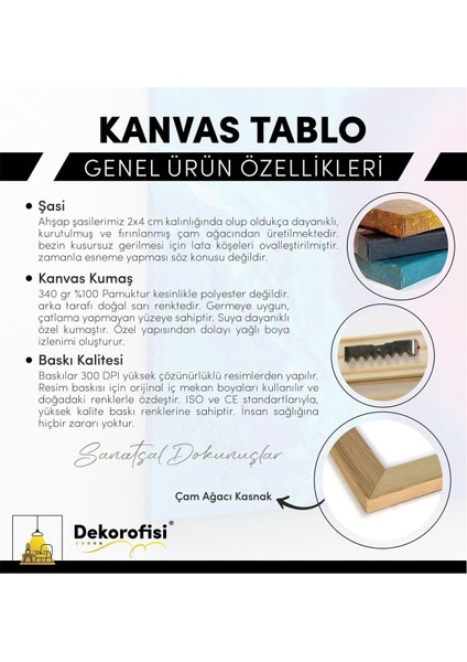 Çok Renkli Modern Çiçek Temalı Kanvas Tablo, Dekoratif ve Şık Ofis Aksesuarı
