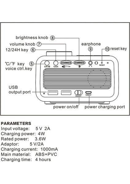 Fm Radyo Led Dijital Çalar Saat, Elektronik Saat, Sıcaklık- Nem- Takvim Göstergeli Saat indirimleri