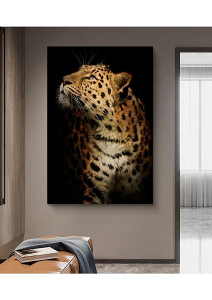 Renkli Aslan Leopar Kanvas Tablo, Şık ve Canlı Duvar Dekoru