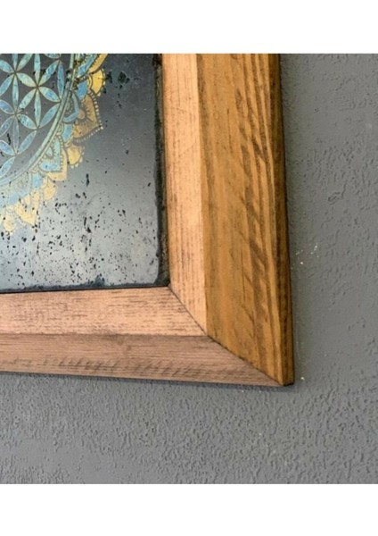 Turuncu Doğaltaş Çerçeveli Tablo Pano 28X28 cm Evil Eye indirimleri