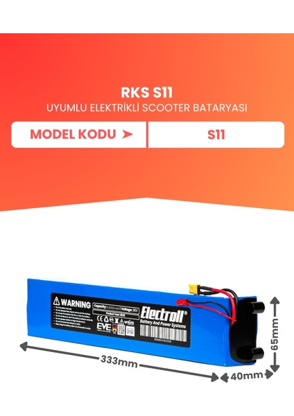 Rks S11 Uyumlu Batarya (Yüksek Kapasite) 36V 9.600MAH Elektrikli Scooter Bataryası fiyatları