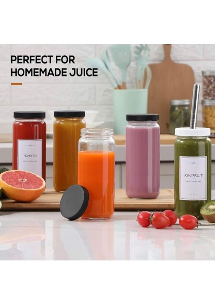 Turuncu 480ML Cam Bardak, Pipetli ve Hava Geçirmez Kapakli, Meyve Suyu Içimi Için Ideal fiyatları