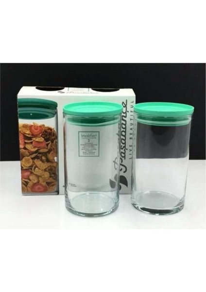 Yeşil Kavanoz 730 Cc, 2'li Set, Mutfak ve Kahvaltı Düzeni Için Ideal