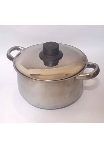 3 Litre Çelik Tencere 19X10CM Kapaklı Tabansız Sos ve Yemek Isıtmak Için Çelik Kapaklı Küçük Tencere