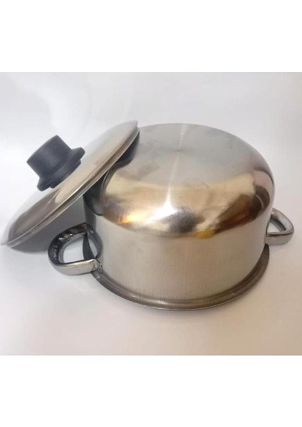 3 Litre Çelik Tencere 19X10CM Kapaklı Tabansız Sos ve Yemek Isıtmak Için Çelik Kapaklı Küçük Tencere fırsatları