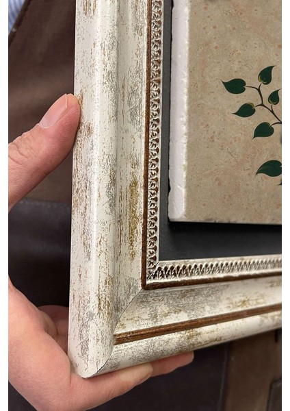 Renkli Taş Duvar Dekoru, Çiçek Temalı 30X30 cm Çerçeveli Tablo indirimleri