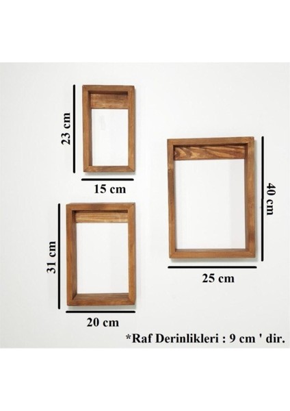 3'lü Ahşap Dikdörtgen Dekoratif Raf Takımı, Vazoluk ve Çiçeklik Seti modelleri