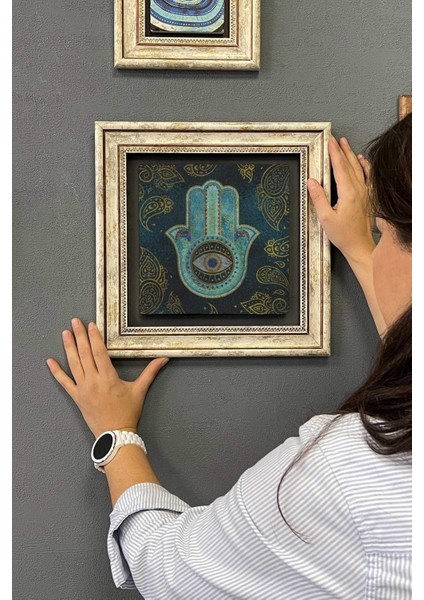 Renkli Taşlı Duvar Tablosu 30X30 Cm, Şık ve Dekoratif Ev Aksesuarı