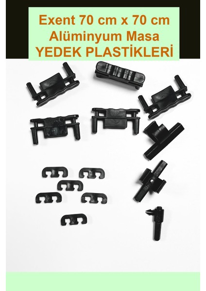 70X70 Alüminyum Masa Yedek Plastikleri-12 Adet