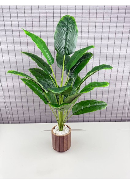 Yapay Çiçek Starliçe Salon Çiçeği Ahşap Saksılı Yapay Bitki 18 Yapraklı 65 cm fiyatları