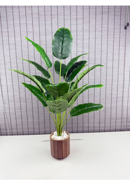 Yapay Çiçek Starliçe Salon Çiçeği Ahşap Saksılı Yapay Bitki 18 Yapraklı 65 cm modelleri