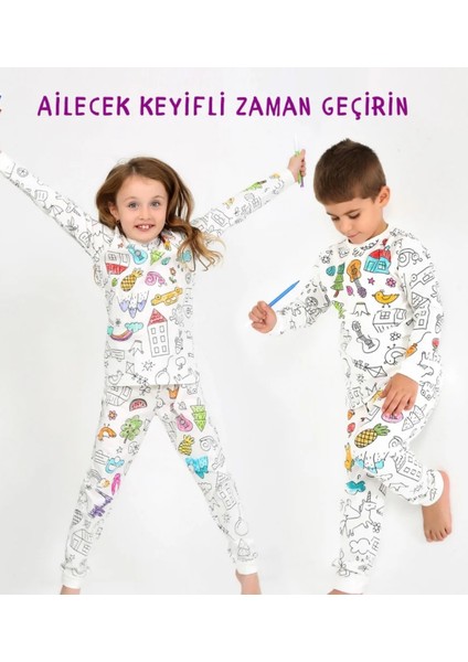 Boyanabilir Sevimli Figürler Ileunisex Pijama Takımı fiyatları