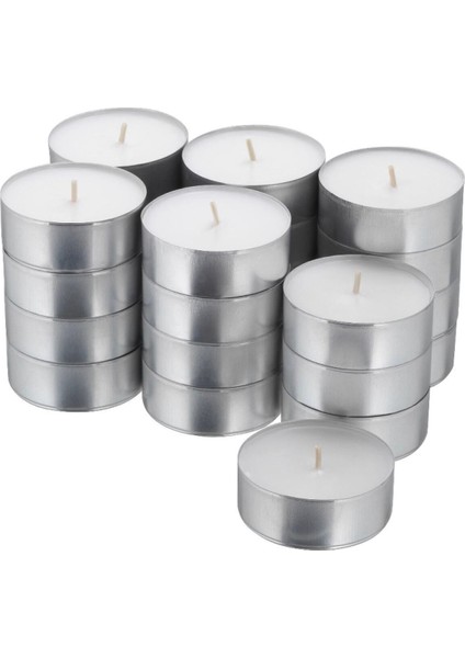 Beyaz 9 Saat 24 Adet Tealight Mum, Şık ve Uzun Süreli Aydınlatma Seti fiyatları